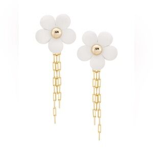 Rosantica Primula Goldtone and Leather Flower Drop Earrings